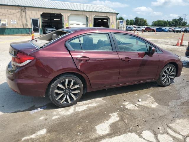 19XFB2F92FE034124 - 2015 HONDA CIVIC EXL MAROON photo 3