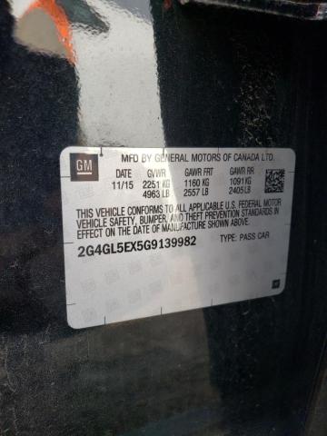 2G4GL5EX5G9139982 - 2016 BUICK REGAL 黑色 照片 12