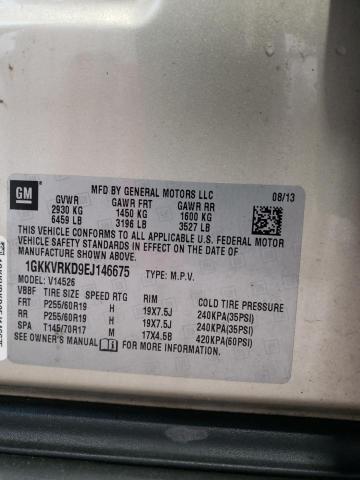 1GKKVRKD9EJ146675 - 2014 GMC ACADIA SLT-1 TAN photo 13