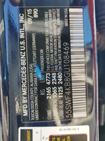 55SWF4KB8GU108469 - 2016 MERCEDES-BENZ C 300 4MATIC BLUE photo 13