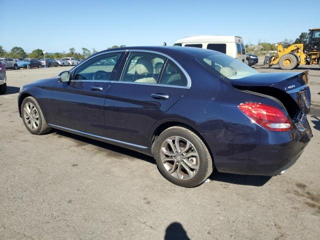 55SWF4KB8GU108469 - 2016 MERCEDES-BENZ C 300 4MATIC BLUE photo 2