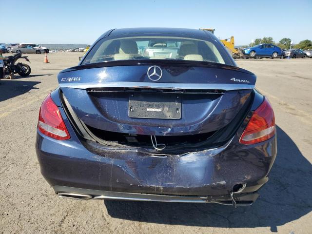 55SWF4KB8GU108469 - 2016 MERCEDES-BENZ C 300 4MATIC BLUE photo 6