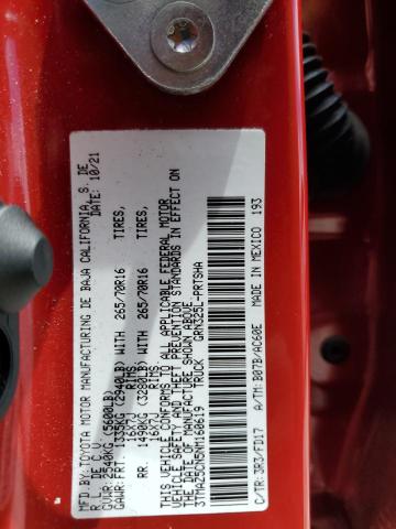 3TMAZ5CN5NM160619 - 2022 TOYOTA TACOMA DOUBLE CAB RED photo 14