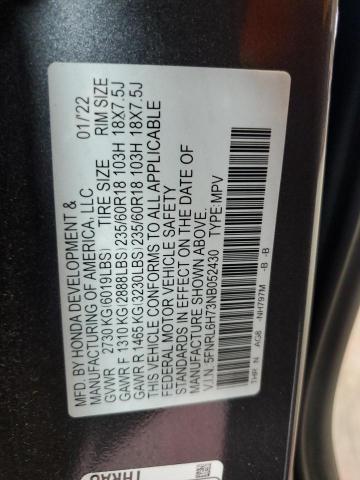 5FNRL6H73NB052430 - 2022 HONDA ODYSSEY EXL ნაცრისფერი ფოტო 13