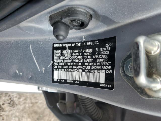 SHHFK7H65MU226966 - 2021 HONDA CIVIC EX SILVER photo 12