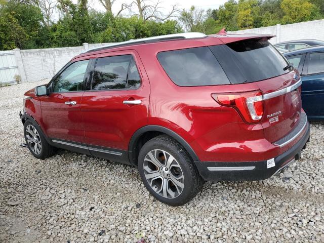 1FM5K8HT7KGA85387 - 2019 FORD EXPLORER PLATINUM RED photo 2