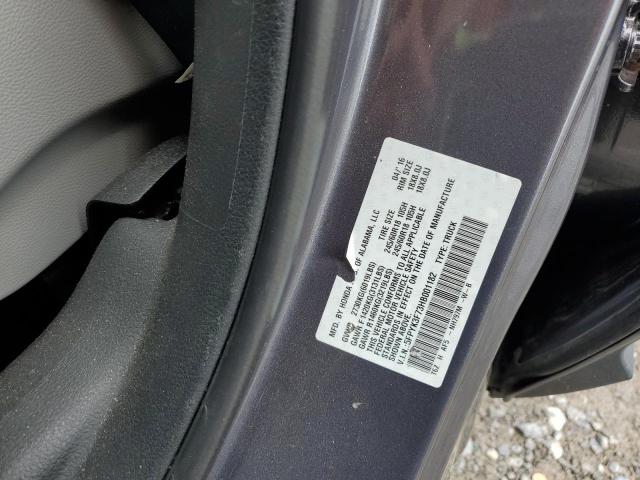 5FPYK3F73HB001182 - 2017 HONDA RIDGELINE RTL GRAY photo 13
