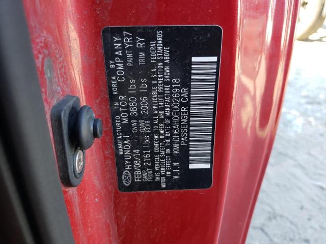 KMHDH6AH0EU026918 - 2014 HYUNDAI ELANTRA CO GS RED photo 13