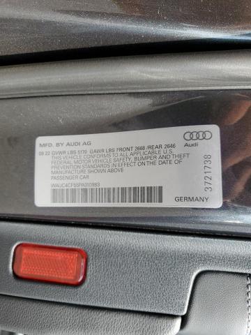 WAUC4CF55PA010983 - 2023 AUDI S5 PREMIUM PLUS ნაცრისფერი ფოტო 13