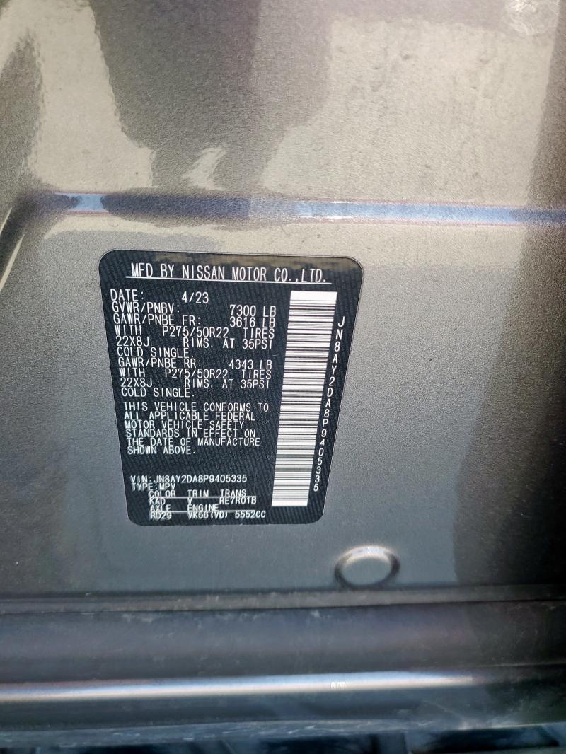 JN8AY2DA8P9405335 - 2023 NISSAN ARMADA PLATINUM Сұр фото 13