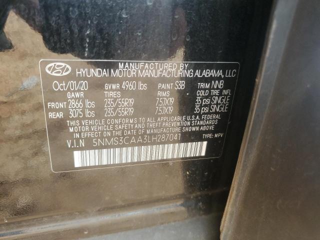 5NMS3CAA3LH287041 - 2020 HYUNDAI SANTA FE SEL 黑色 照片 13