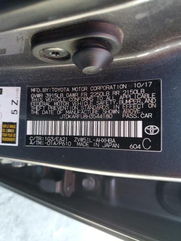 JTDKARFU8H3544180 - 2017 TOYOTA PRIUS GRAY photo 12