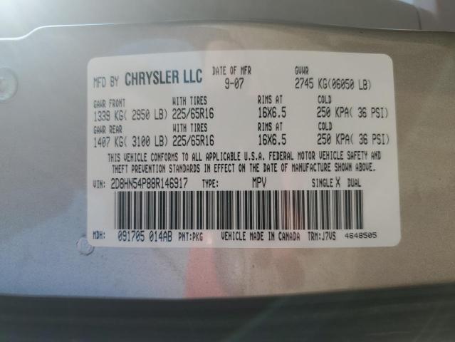 2D8HN54P88R146917 - 2008 DODGE GRAND CARAVAN SXT ბეჟი ფოტო 14