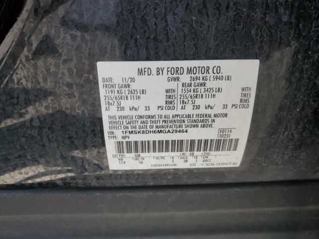 1FMSK8DH6MGA29464 - 2021 FORD EXPLORER XLT 黑色 照片 13