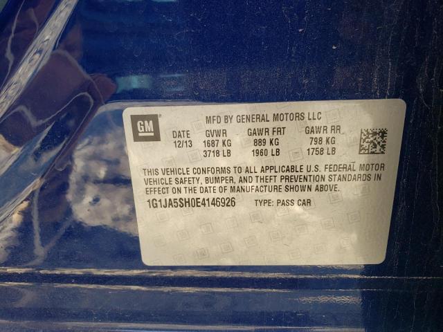 1G1JA5SH0E4146926 - 2014 CHEVROLET SONIC LS 蓝色 照片 13