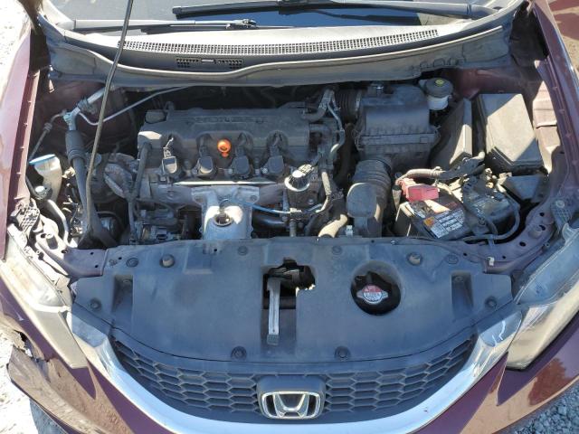 19XFB2F55DE290459 - 2013 HONDA CIVIC LX MAROON photo 11