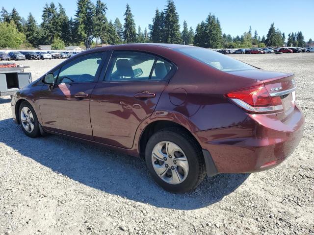 19XFB2F55DE290459 - 2013 HONDA CIVIC LX MAROON photo 2