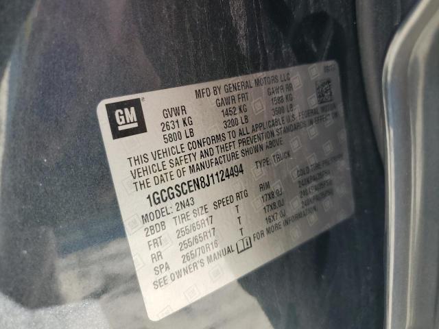 1GCGSCEN8J1124494 - 2018 CHEVROLET COLORADO LT GRAY photo 13