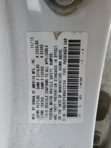 1HGCR2F58GA073754 - 2016 HONDA ACCORD SPORT WHITE photo 13