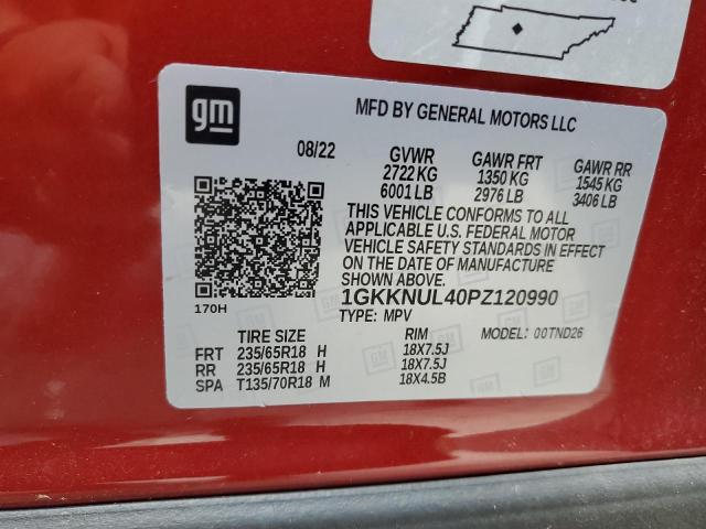 1GKKNUL40PZ120990 - 2023 GMC ACADIA SLT MAROON photo 14