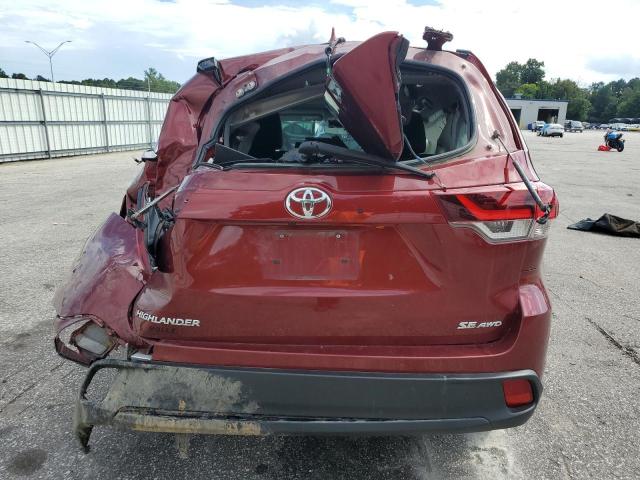 5TDJZRFH2KS606086 - 2019 TOYOTA HIGHLANDER SE RED photo 6