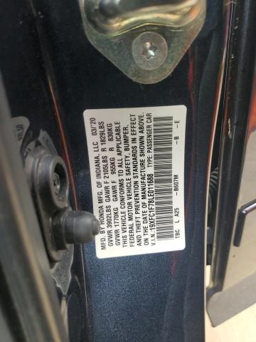 19XFC1F78LE011688 - 2020 HONDA CIVIC EXL BLUE photo 12
