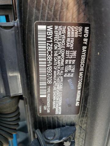 WBY1Z8C38HV893708 - 2017 BMW I3 REX BLUE photo 12