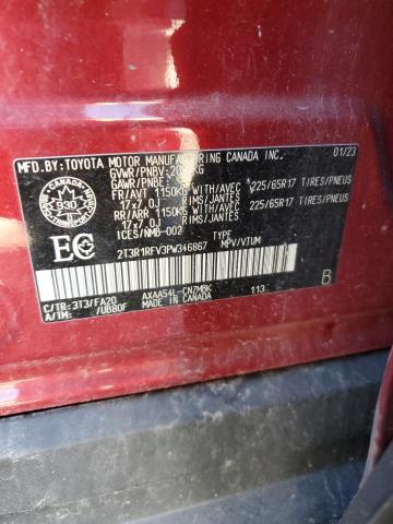 2T3R1RFV3PW346867 - 2023 TOYOTA RAV4 XLE RED photo 13