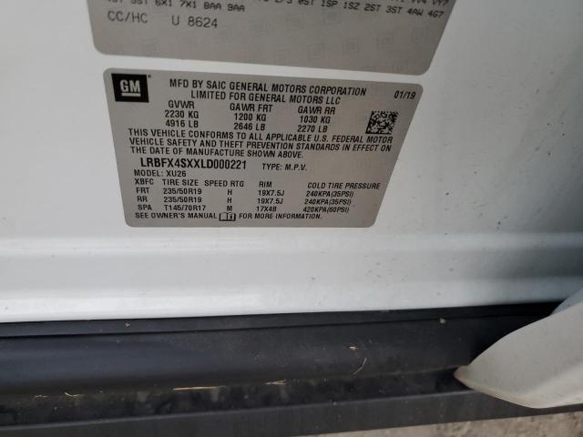 LRBFX4SXXLD000221 - 2020 BUICK ENVISION PREMIUM II WHITE photo 12