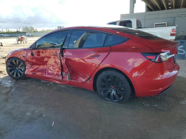5YJ3E1EA1MF921236 - 2021 TESLA MODEL 3 RED photo 2
