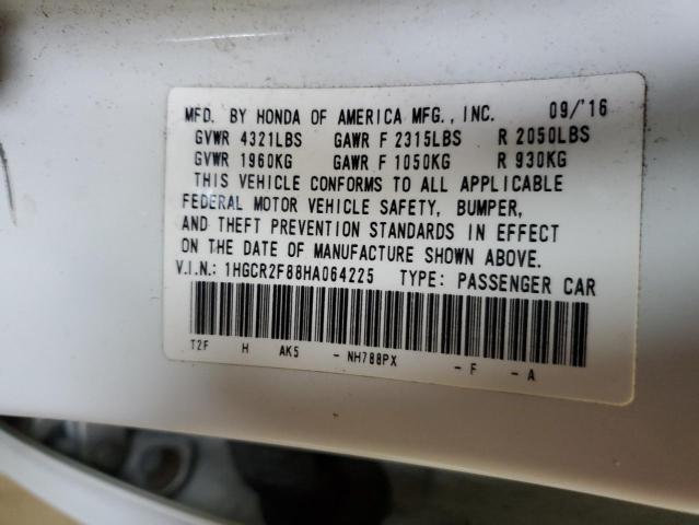 1HGCR2F88HA064225 - 2017 HONDA ACCORD EXL WHITE photo 13