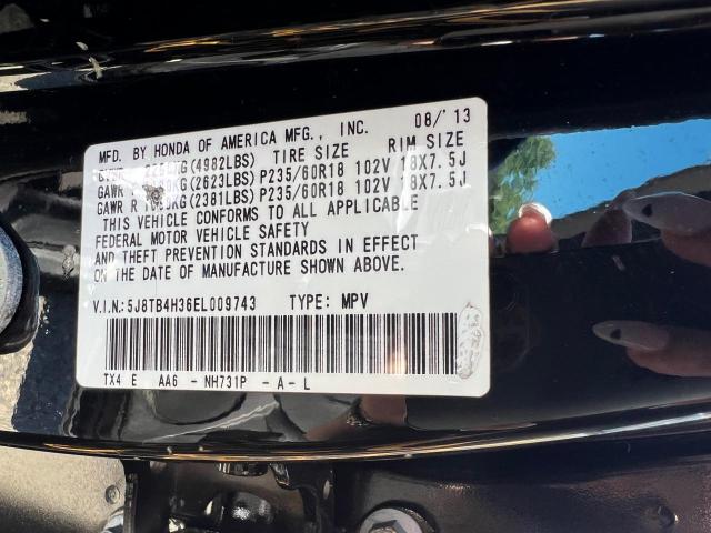 5J8TB4H36EL009743 - 2014 ACURA RDX BLACK photo 10