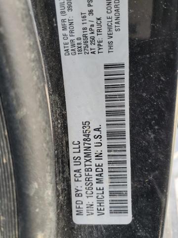 1C6SRFBTXMN784535 - 2021 RAM 1500 BIG HORN/LONE STAR BLACK photo 12