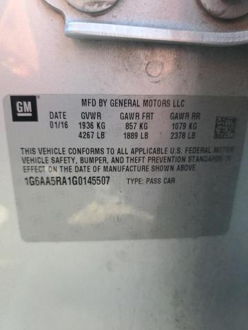 1G6AA5RA1G0145507 - 2016 CADILLAC ATS ვერცხლისფერი ფოტო 12