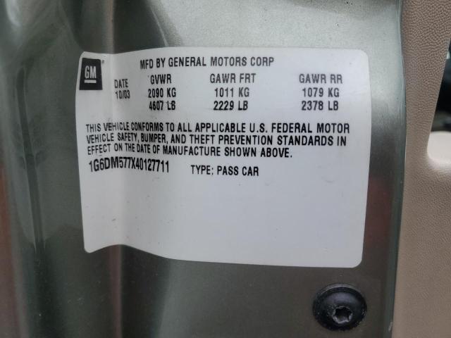 1G6DM577X40127711 - 2004 CADILLAC CTS GREEN photo 12
