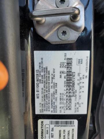 3FA6P0D98KR153023 - 2019 FORD FUSION TITANIUM 黑色 照片 12