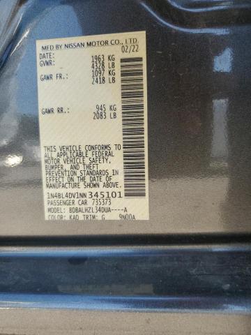 1N4BL4DV1NN345101 - 2022 NISSAN ALTIMA SV GRAY photo 12