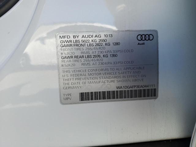 WA1DGAFP3EA044111 - 2014 AUDI Q5 PREMIUM PLUS WHITE photo 13