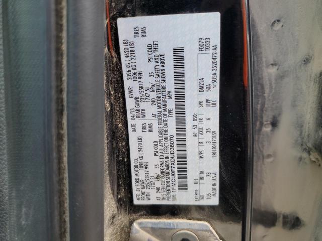 1FMCU0F7XDUD38070 - 2013 FORD ESCAPE S BLACK photo 14