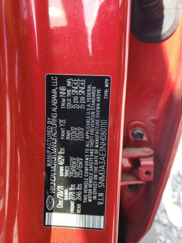 5NMJA3AE3NH080110 - 2022 HYUNDAI TUCSON SE RED photo 13