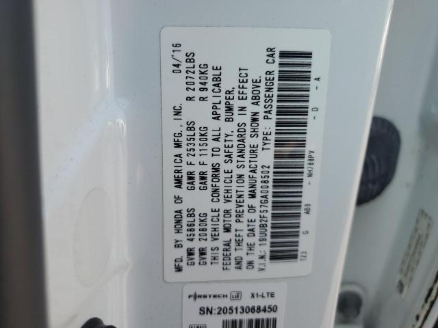 19UUB2F57GA008502 - 2016 ACURA TLX TECH WHITE photo 12