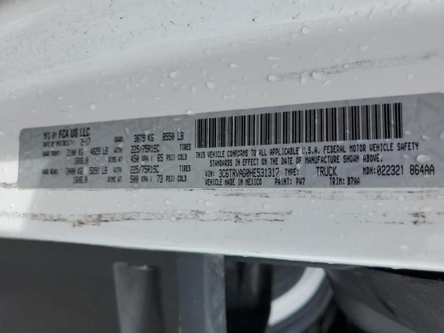 3C6TRVAG0HE531317 - 2017 RAM PROMASTER 1500 STANDARD Սպիտակ լուսանկար 13