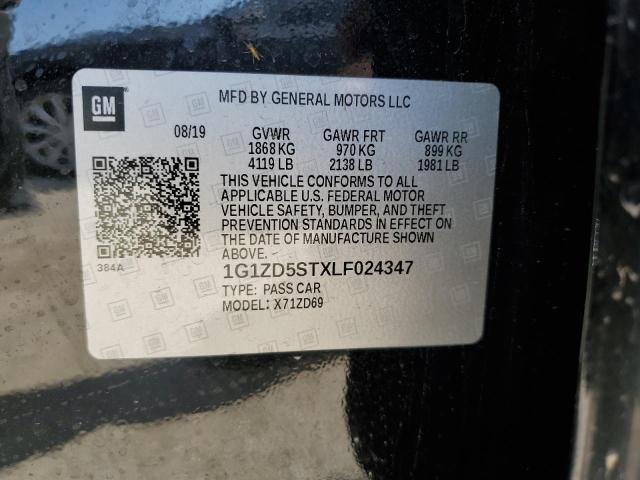 1G1ZD5STXLF024347 - 2020 CHEVROLET MALIBU LT BLACK photo 13