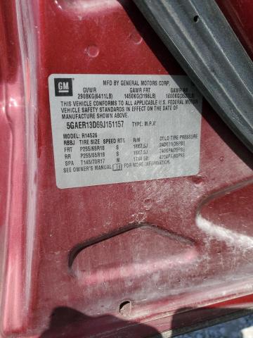 5GAER13D69J151157 - 2009 BUICK ENCLAVE CX 勃艮第红 照片 13