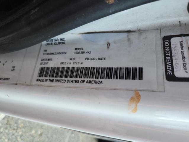 1HTMMMML2JH543504 - 2018 INTERNATIONAL 4300 4300 თეთრი ფოტო 10