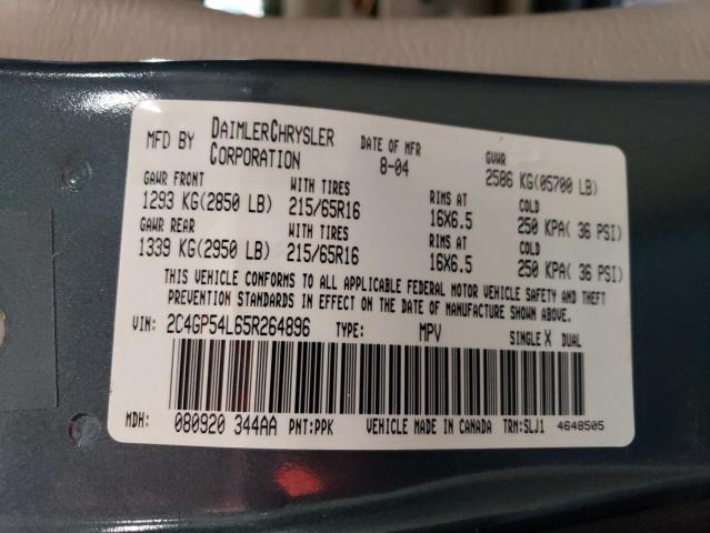 2C4GP54L65R264896 - 2005 CHRYSLER TOWN & COU TOURING 蓝色 照片 13