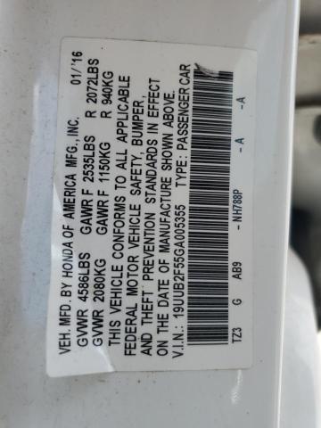 19UUB2F55GA005355 - 2016 ACURA TLX TECH 白色 照片 12