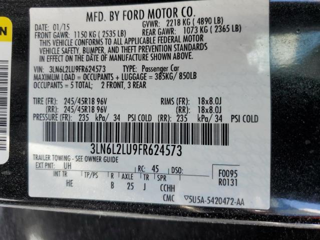 3LN6L2LU9FR624573 - 2015 LINCOLN MKZ HYBRID GRAY photo 12