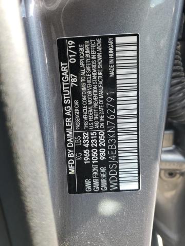 WDDSJ4EB3KN762791 - 2019 MERCEDES-BENZ CLA 250 GRAY photo 12