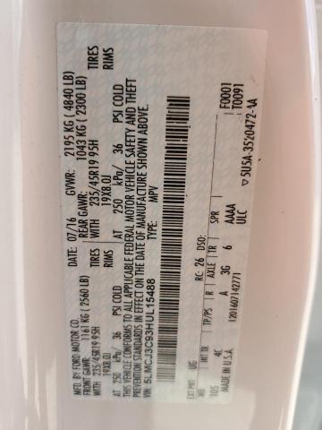 5LMCJ3C93HUL15488 - 2017 LINCOLN MKC RESERVE Beyaz fotoğraf 13